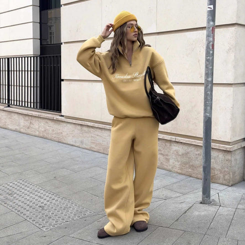 Oversize Letter Print Long Sleeve Hoodie and Pants Casual Set, Two-Piece Sweatshirt and Sweatpants Outfit