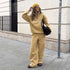 Oversize Letter Print Long Sleeve Hoodie and Pants Casual Set, Two-Piece Sweatshirt and Sweatpants Outfit