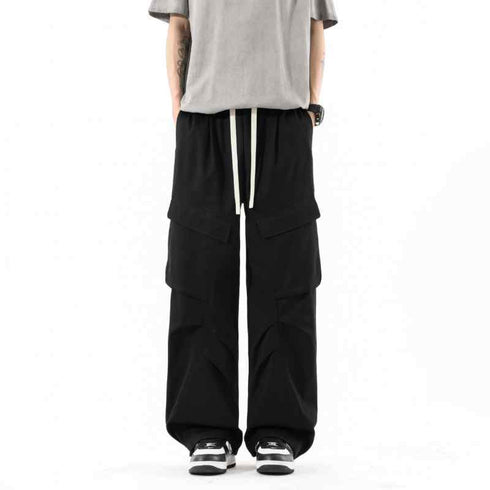 Large Pocket Cargo Pants for Men Loose Straight Leg Paratrooper Combat Pants, Tactical Outdoor Hiking Pants