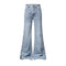 Jean bleu clair lavé légèrement évasé – Bouton étoile, fente latérale, taille haute