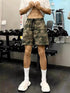 Camouflage Cargo Shorts for Men, Loose Fit Mid-Length Pants