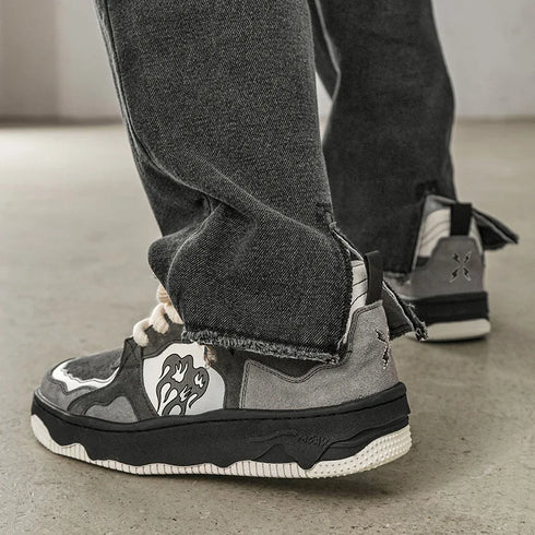 Women Shoes Men Retro Hip-hop Punk Goth Volcano Skateboard Shoes Fashion Sneakers Couple Students Outdoor Sports Casual Shoe