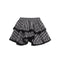 Heavy Black Lace Patchwork Plaid Skirt, Layered Ruffle Versatile Mini Skirt