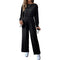 Casual Solid Color Long Sleeve Pocket Draping Jumpsuit for Women