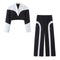 Irregular patchwork suit jacket+pants suit for women