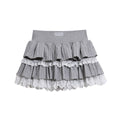 Lace Decorative Skirt, Elastic Waist Slimming Sweet Girl Chic Mini Skirt — coloris Gray
