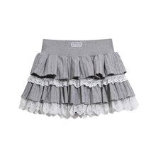 Vue produit — Lace Decorative Skirt, Elastic Waist Slimming Sweet Girl Chic Mini Skirt