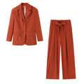 Corduroy suit+pants set for women — coloris Tangerine