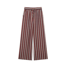 Détail produit — Deep V-neck double breasted striped jacket+pants set for women