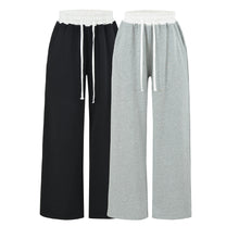 Détail produit — Women's Gray Striped Sweatshirt and Wide Leg Sweatpants Casual Loose Two-Piece Set