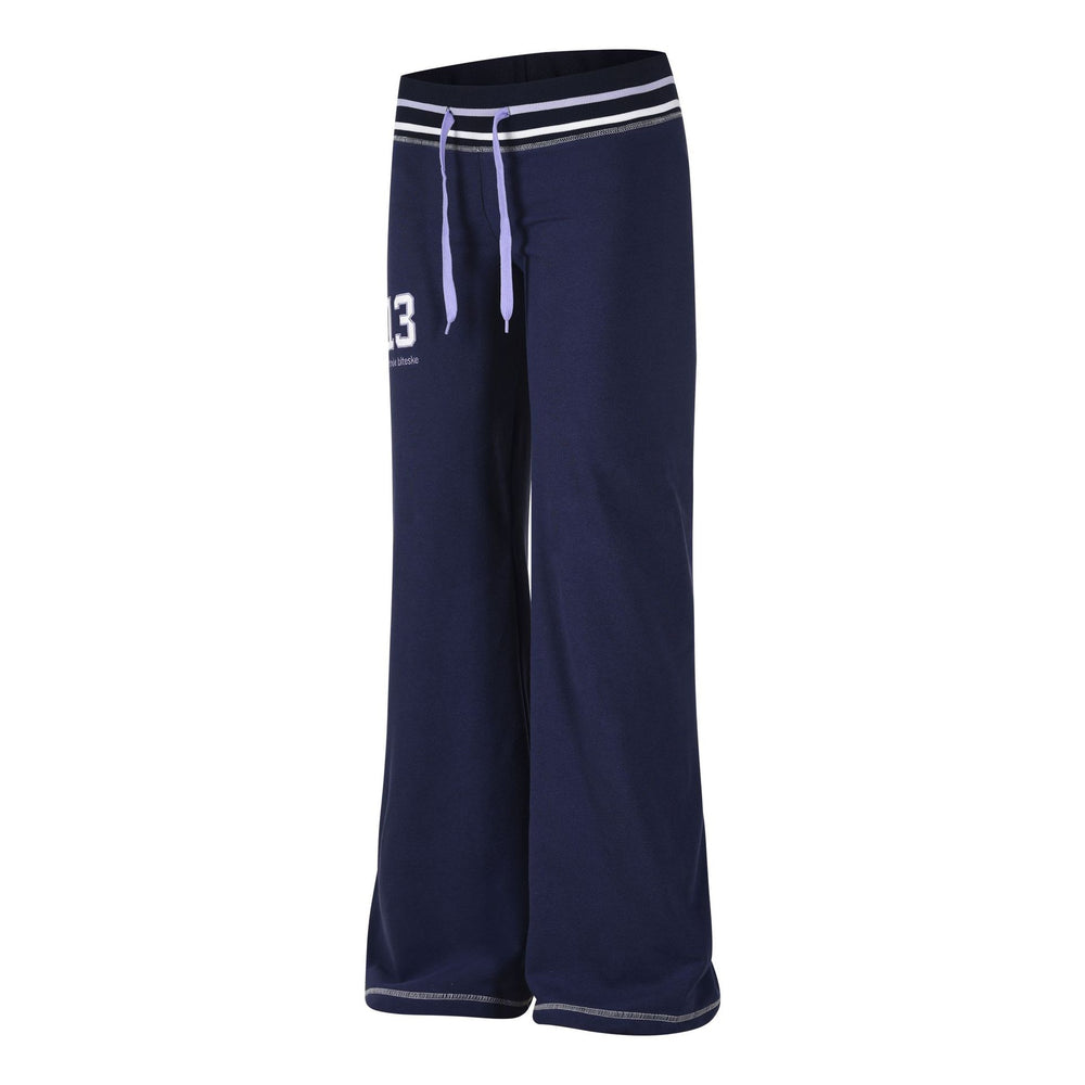 Pantalon de jogging évasé taille basse pour femme, coupe ajustée, ceinture rayée brodée — autre détail