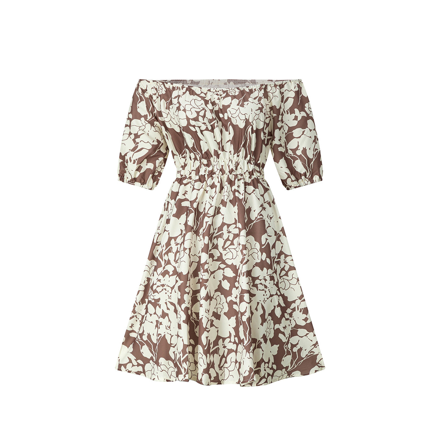 Short sleeved loose floral print dress for women — Détail produit