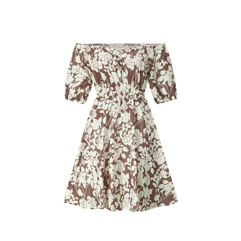 Short sleeved loose floral print dress for women — détail