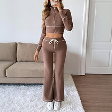 Vue produit — Casual Cropped Jacket and Casual Pants Two-Piece Set Autumn Winter