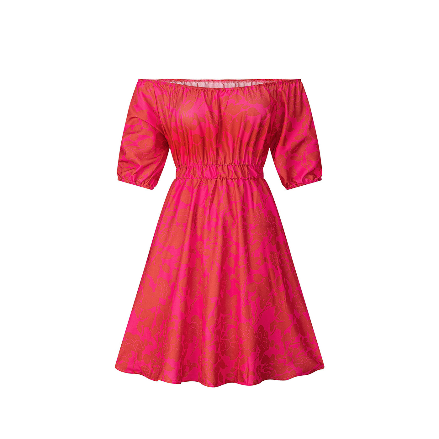 Short sleeved loose floral print dress for women — Vue produit