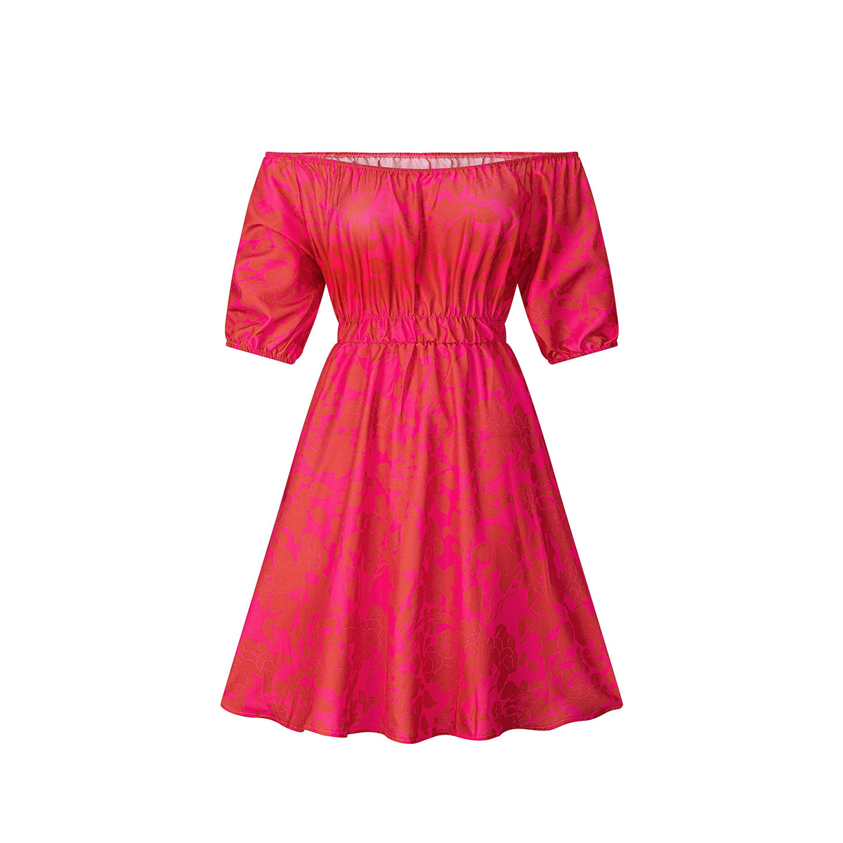 Short sleeved loose floral print dress for women en situation