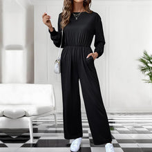 Vue produit — Casual  Solid Color Long Sleeve Pocket Draping Jumpsuit for Women