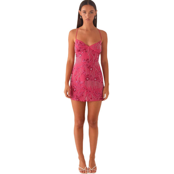 Robe caraco sans manches pour femme