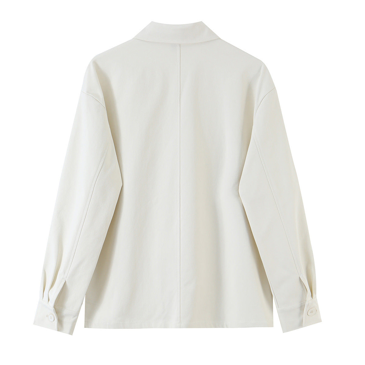 Single row buckle loose shirt+pants set for women