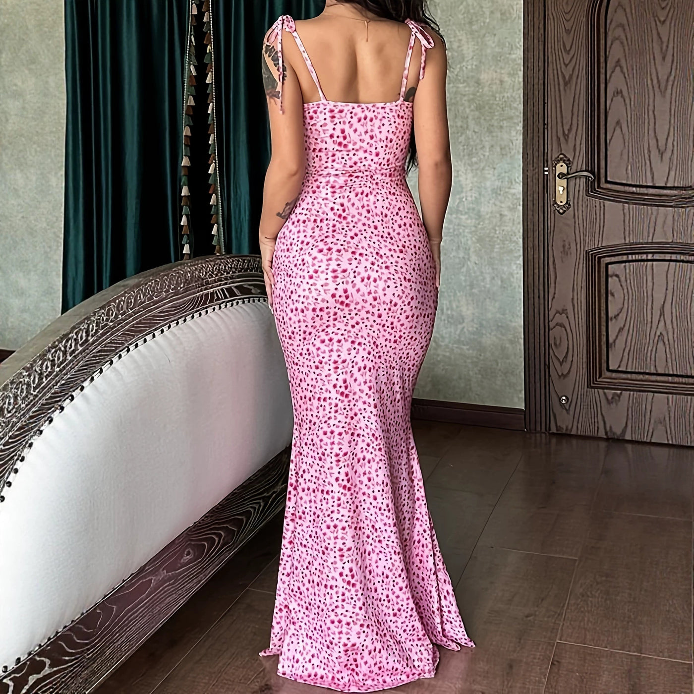 Floral spaghetti strap dress — Détail produit