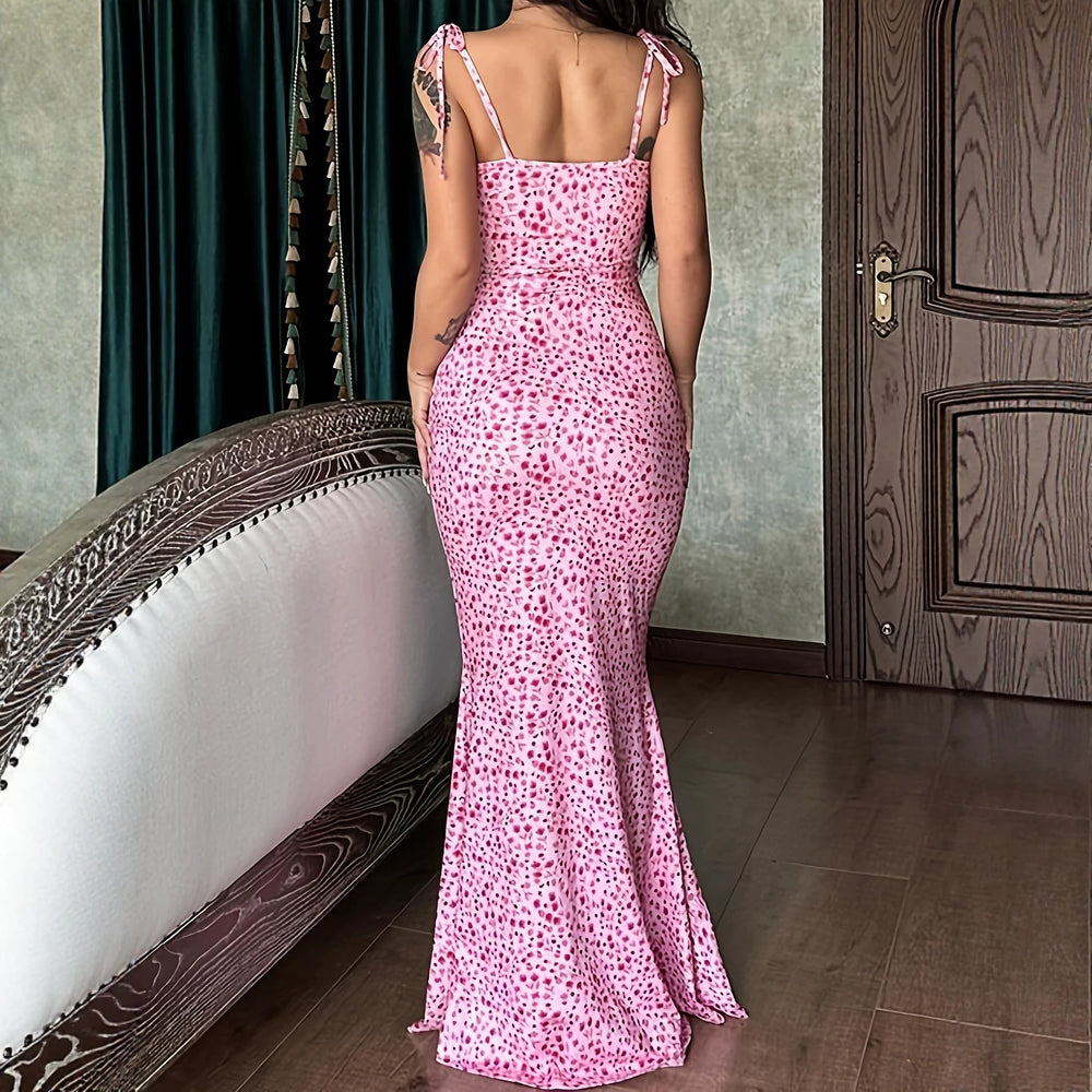 Floral spaghetti strap dress — détail