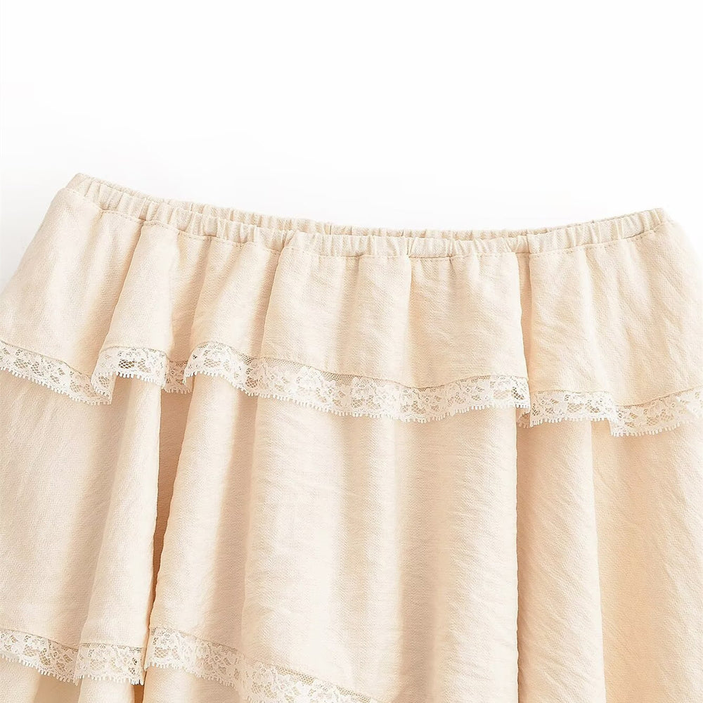Spicy girl lace layered decorative mini skirt — détail
