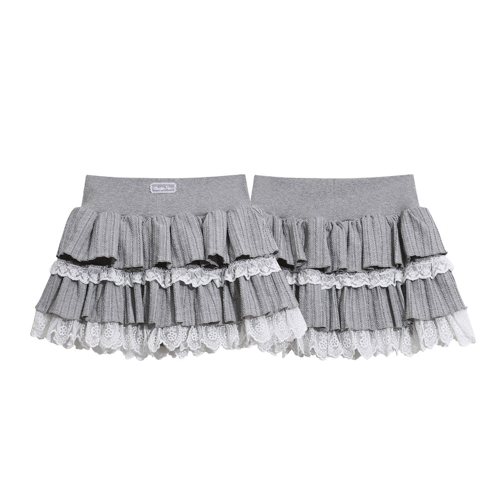 Lace Decorative Skirt, Elastic Waist Slimming Sweet Girl Chic Mini Skirt — autre détail