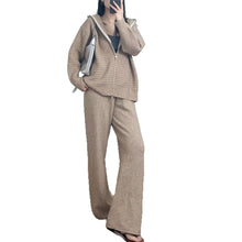 Détail produit — Hooded cardigan sweater loose wide leg pants set