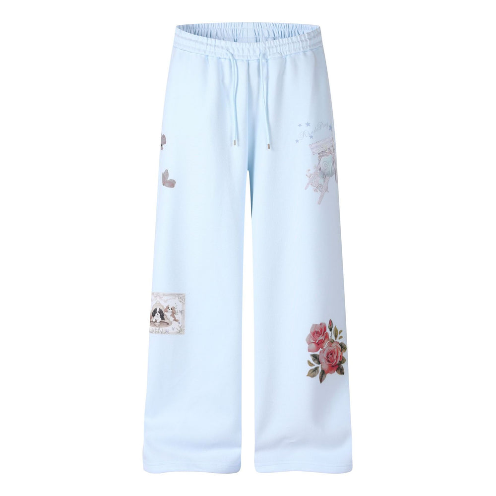 Pantalon de jogging évasé taille basse pour femme, ceinture rayée brodée, coupe ajustée décontractée — détail
