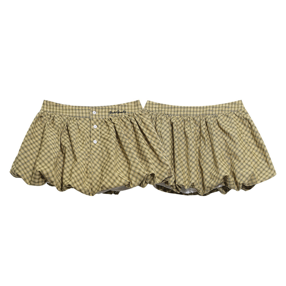 Jupe-pantalon lanterne courte boutons décoratifs – Style girly doux et polyvalent — autre détail