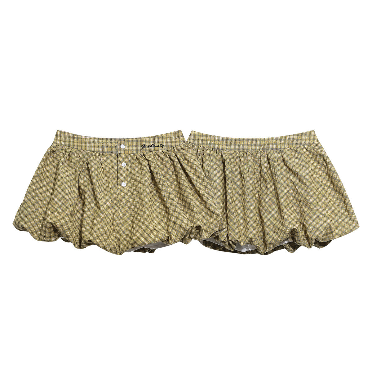 Jupe-pantalon lanterne courte boutons décoratifs – Style girly doux et polyvalent
