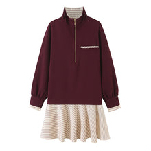 Vue produit — Robe courte mi-longue à fermeture zippée et manches longues – Style streetwear col montant