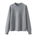 Solid Color Round Neck Relaxed Fit Knit Top and Shorts Set for Women — coloris Grey Sweater