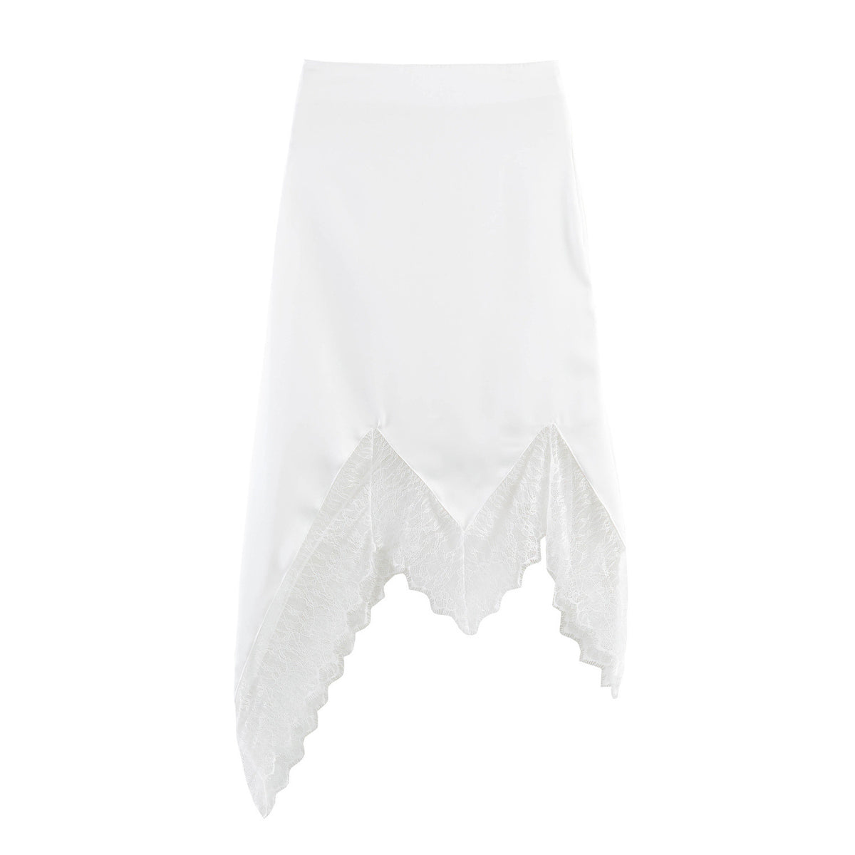 Jupe irrégulière assemblée en dentelle – Mini, style slip skirt féminin