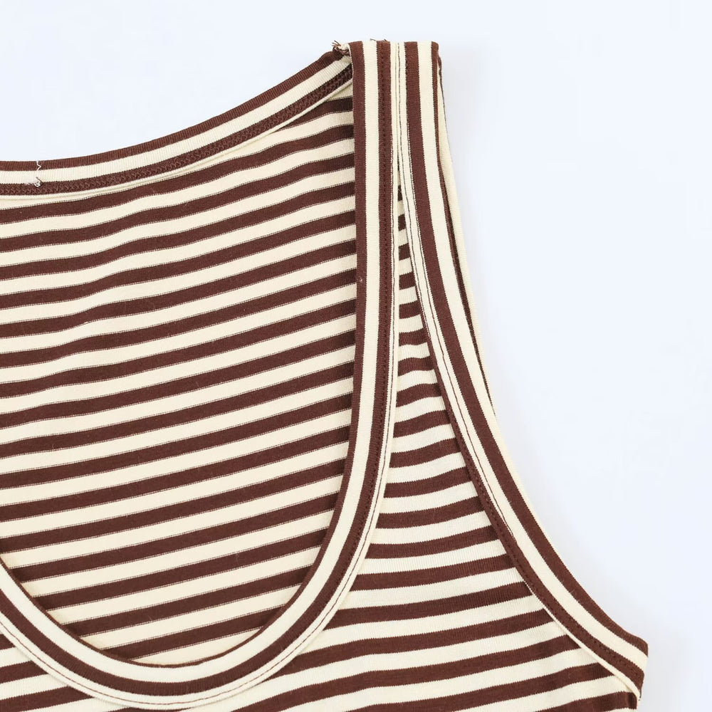 Asymmetric striped Midi women's dress — autre détail
