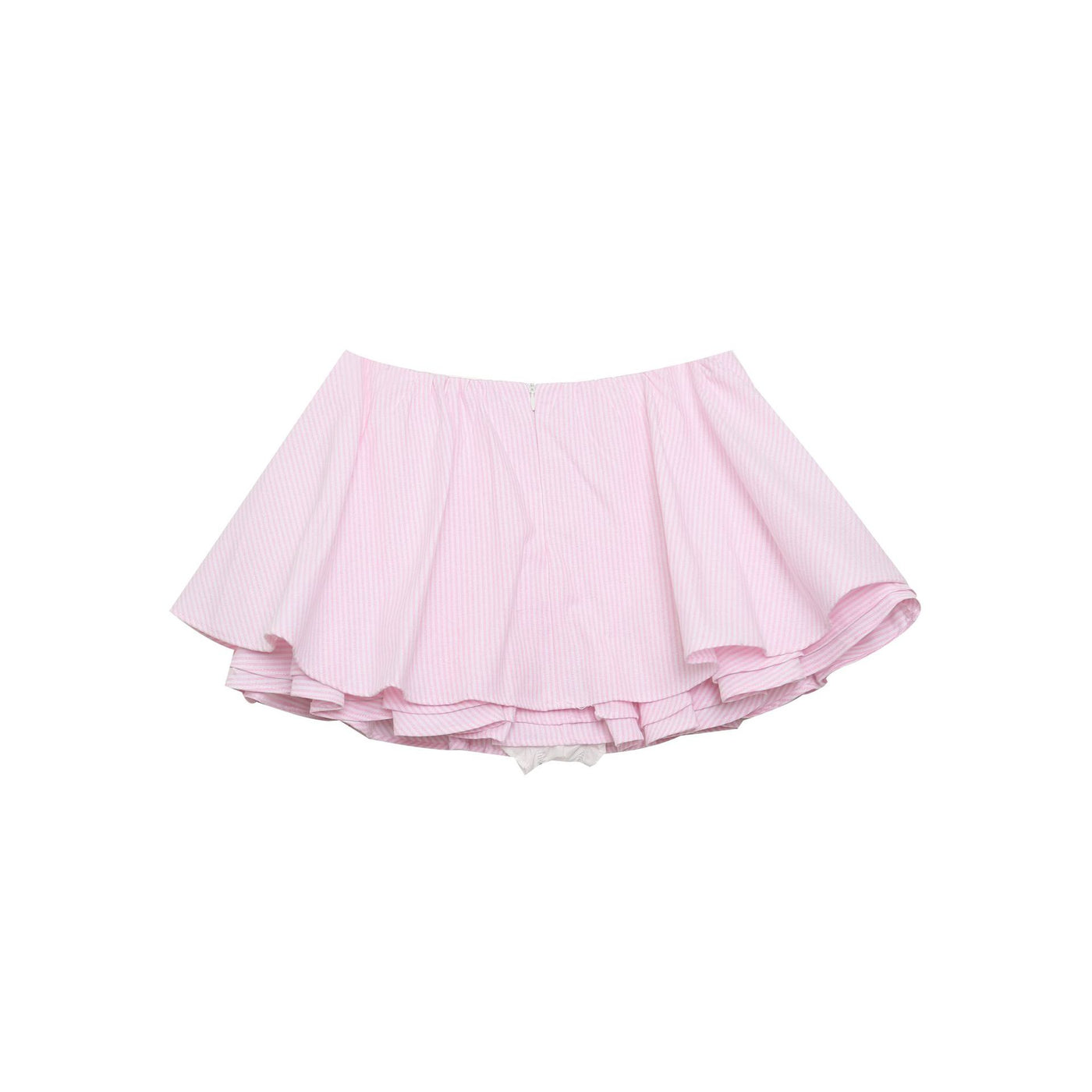 Jupe bulle courte ligne A taille haute amincissante – Style girly à rayures — Détail produit