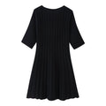 Simple and slimming short sleeved knitted dress — coloris Black