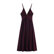 Vue produit — Robe midi dos nu avec accessoires décoratifs – Taille haute, sans manches