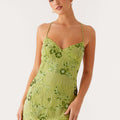 Robe caraco sans manches pour femme — coloris Green
