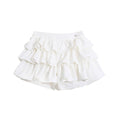 soft girl layered cake skirt, sweet style versatile slimming skirt pants — coloris White