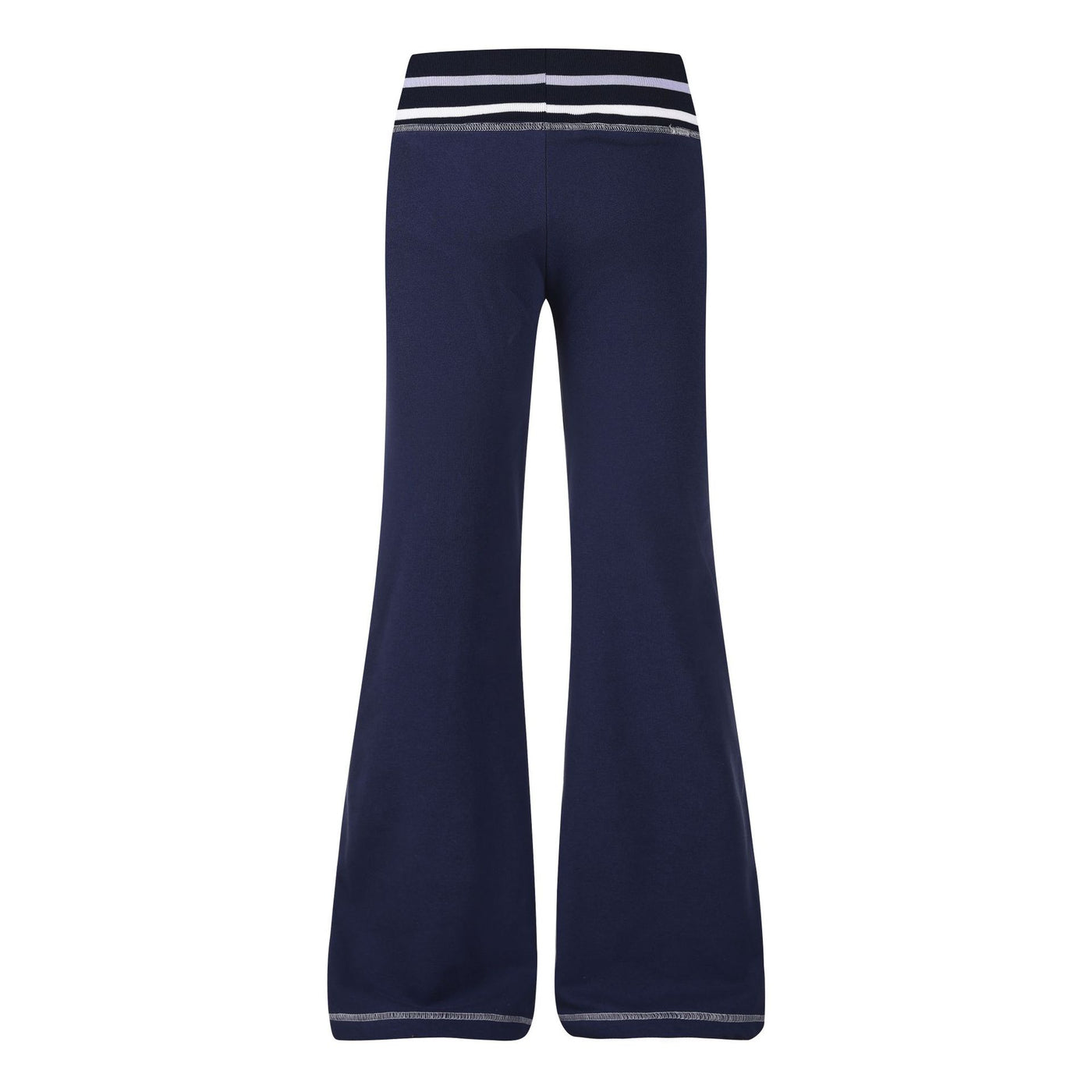 Pantalon de jogging évasé taille basse pour femme, coupe ajustée, ceinture rayée brodée — Détail produit