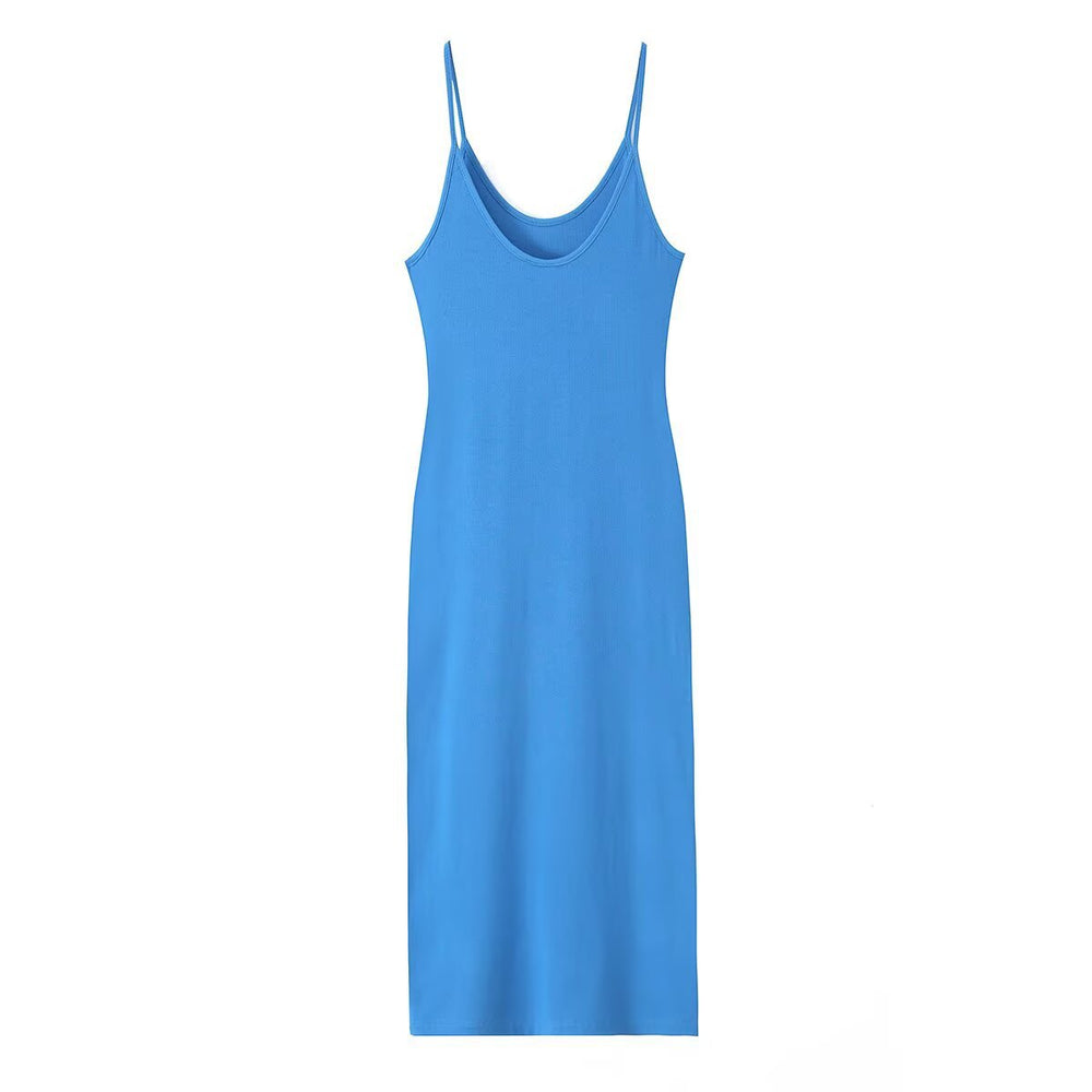 Hot girl knitted camisole wrapped buttocks long skirt — détail