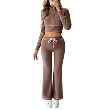 Détail produit — Casual Cropped Jacket and Casual Pants Two-Piece Set Autumn Winter