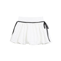 Jupe courte bouffante taille haute en dentelle – Contraste noir et blanc, style floral — coloris White