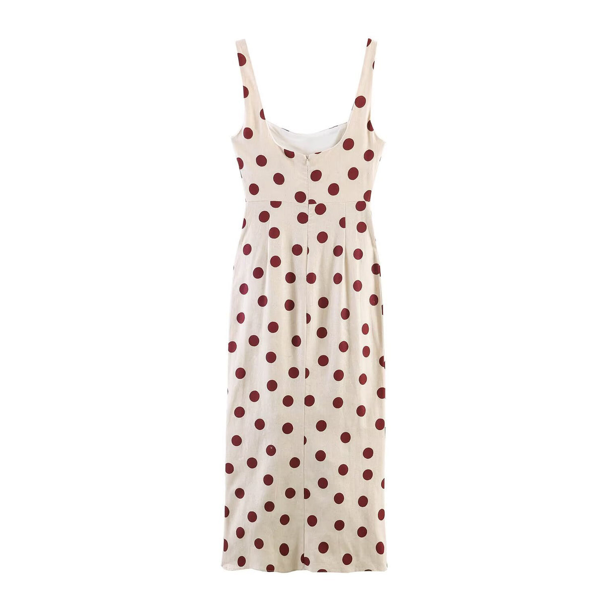 Irregular linen blended MIDI dress en situation