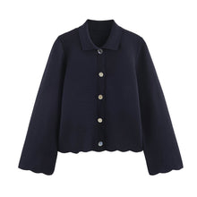 Détail produit — Wave hem knitted jacket+half skirt set for women