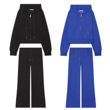 Détail produit — Zipper hooded double-sided fabric hoodie+pants set