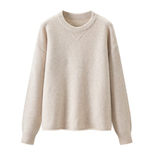 Vue produit — Solid Color Round Neck Relaxed Fit Knit Top and Shorts Set for Women