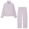 Pilot jacket+pants set for women — coloris Pink Purple Two Piece Set A03