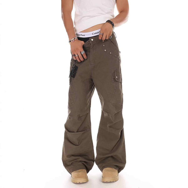 Pantalon Cargo Rétro Unisexe – Style Urbain Chic